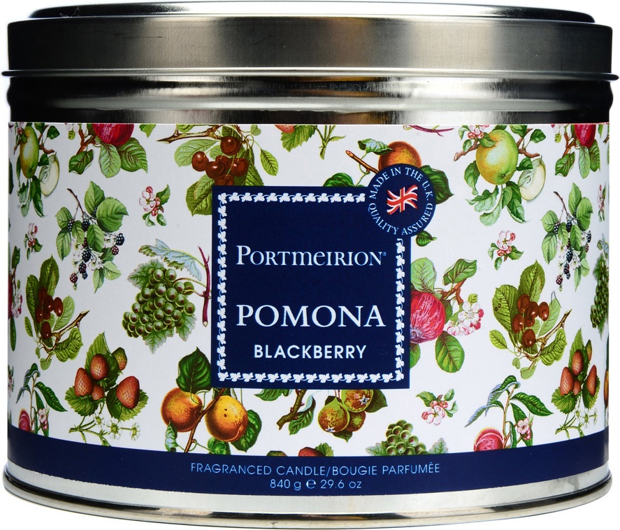 10615124 Portmeirion Свеча в жестяной банке с крышкой с 3 фитил. Portmeirion "Помона.Ежевика" 13см Воск 