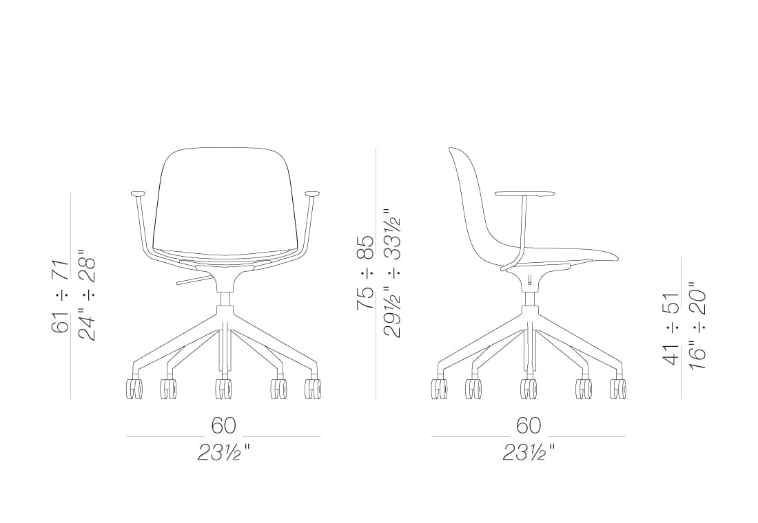 Регулируемое по высоте вращающееся кресло из полипропилена Lapalma SEELA ARCH-00126564 - Вид №9