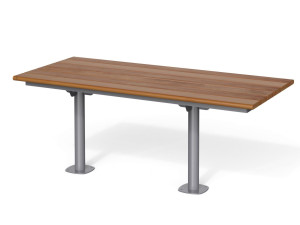 Прямоугольный стол для общественных мест из стали и дерева