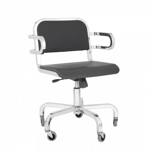 Emeco Вращающееся кресло из алюминия с подлокотниками на колесиках Nine-o™ sun-id-1483644 - Вид №9