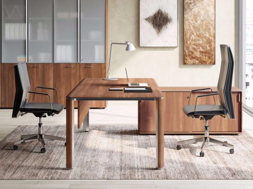 Las Mobili Офисный угловой стол в современном стиле со встроенной полкой Iulio sun-id-1356309 - Вид №4