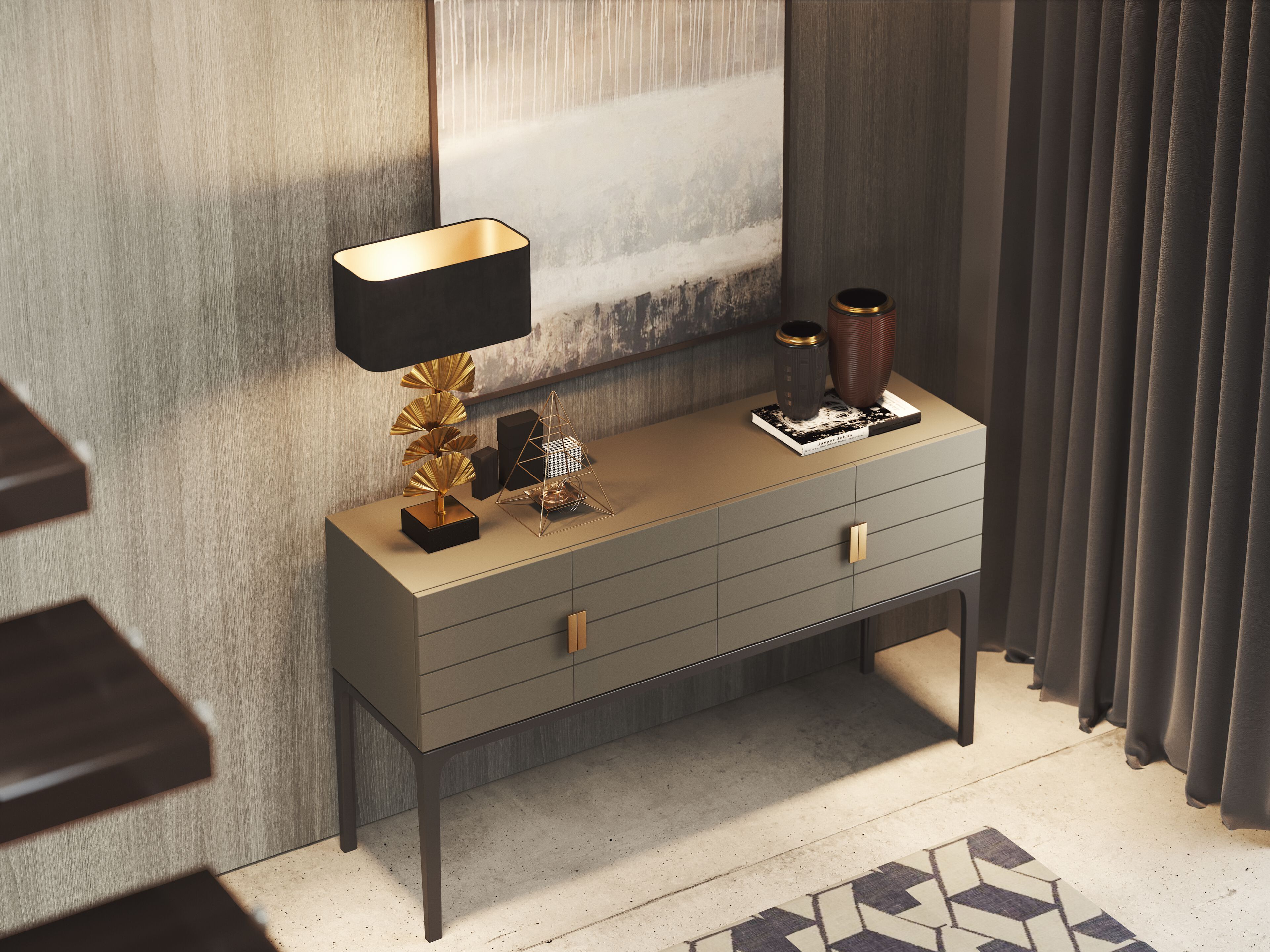 Деревянная прямоугольная консоль с ящиками PRADDY Miller ARCH-00133935 - Вид №2