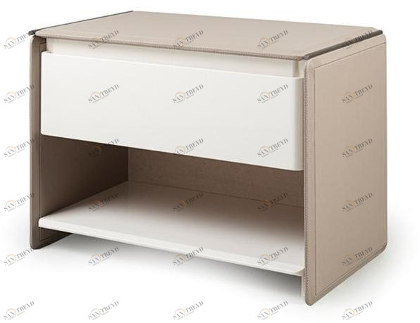 Turri Прямоугольная прикроватная тумбочка из кожи с ящиками Zero sun-id-1515367