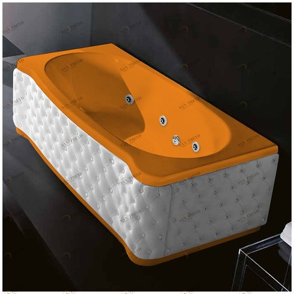 Ванна Gruppo treesse New Classic Young STX-V674B-SX-KBS-O оранжевая с гидромассажем и дезинфекцией прямоугольная левая белая кожа STXV674BSXKBO