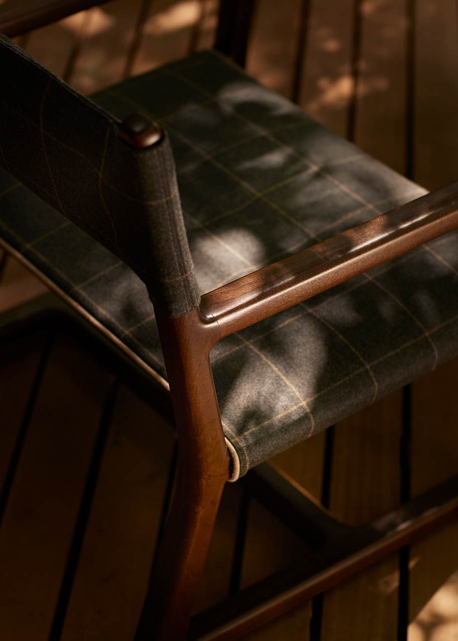 Садовое кресло из красного дерева и ткани с подлокотниками Exteta Loro Piana Interiors, Delight Chairs St. Moritz от Exteta ARCH-00083542 - Вид №9