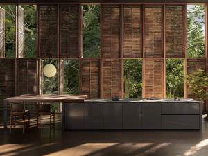 Деревянная кухня на заказ с островом