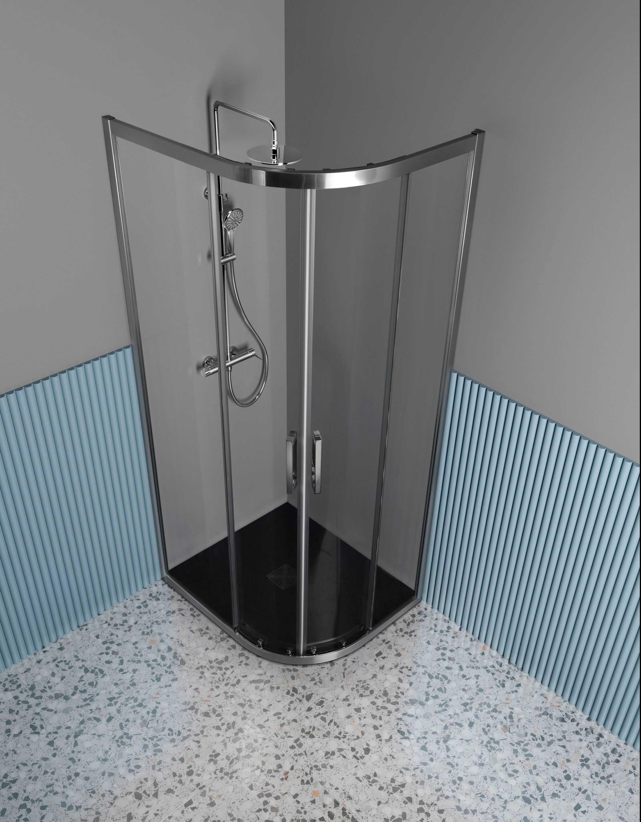 Полукруглая душевая кабина из алюминия и стекла TAMANACO FS40 ARCH-00125058 - Вид №1