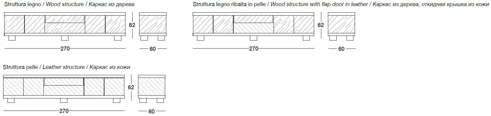 Longhi Комод деревянный с откидными дверцами Loveluxe 2018 – illusion collection Y 740 - Вид №2
