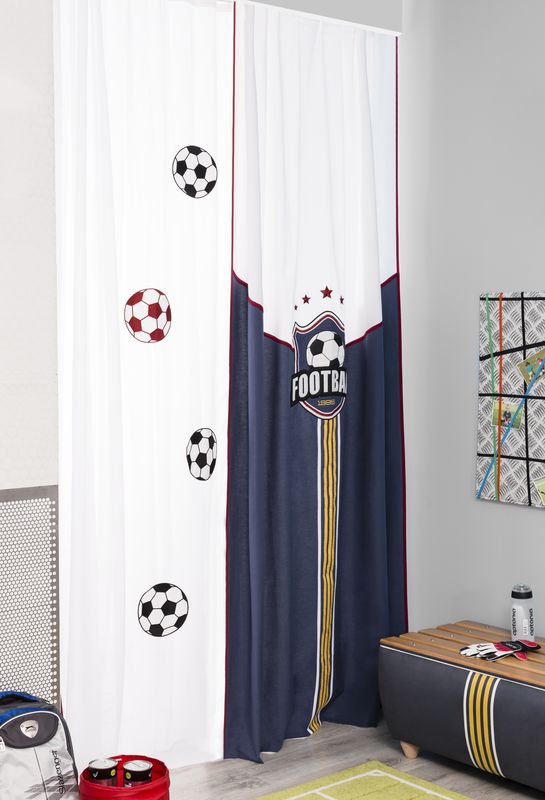 Штора детская синяя 145х260 см Goal, 1 полотно CILEK  00-3832645 Синий Santreyd  - Вид №1