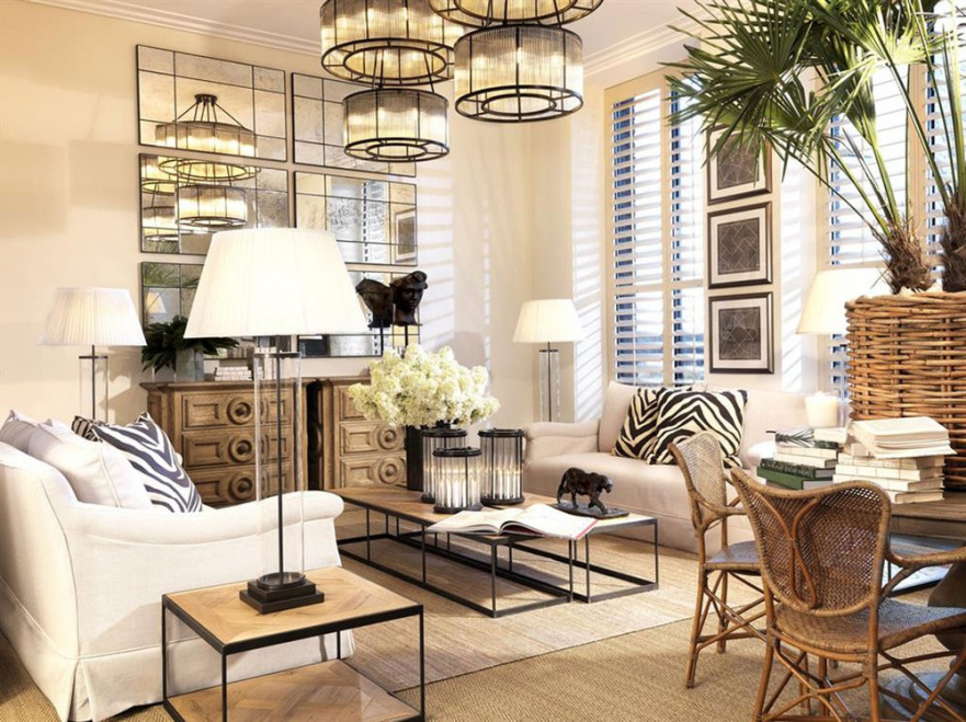 Стул Colony с подлокотниками от Eichholtz светло-коричневый EICHHOLTZ EICHHOLTZ 060765 Бежевый  - Вид №1