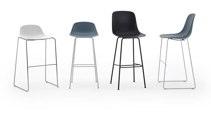 ESTEL GROUP Табурет из полипропилена с высокими санками и подставкой для ног Shell sun-id-1467087 - Вид №2