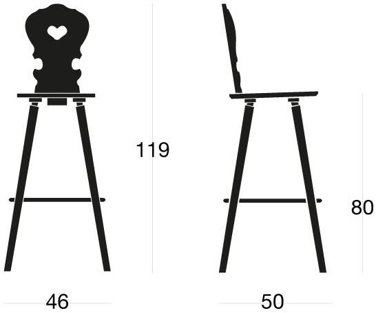 SIPA Барный стул из дерева с подставкой для ног Vienna sun-id-1503350 - Вид №5