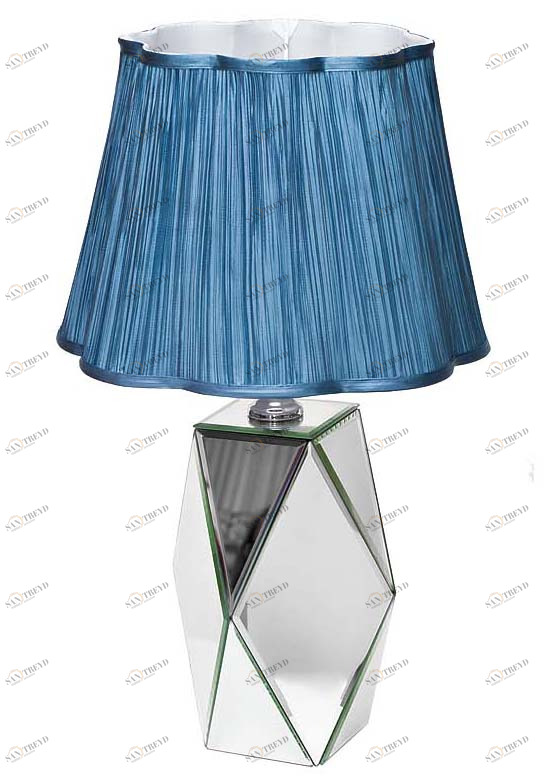 Лампа настольная Lakiesha с зеркальными вставками KFE001 GARDA DECOR ВАЗА 033835 Зеркальный;синий 