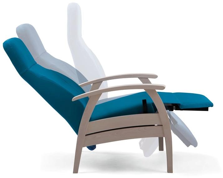 PIAVAL Кресло из ткани в современном стиле с подлокотниками, с подголовником и подставкой для ног Relax compact | health & care 26-63/gp - Вид №5