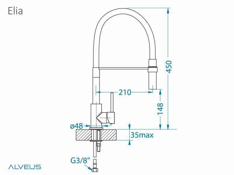 Смеситель кухонный  Alveus Elia 1129024 - Вид №1