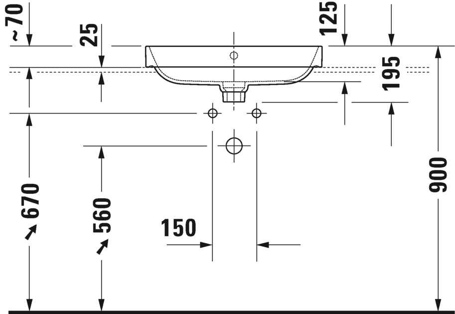 2360606100 Подвесная раковина настенная овальная Duravit Happy D.2 Plus - Вид №3