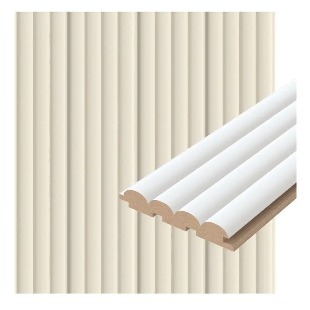 3D панель МДФ Stella Вэйв белая 2700x119x16 мм 89440489 STLM-1579641 - Вид №1