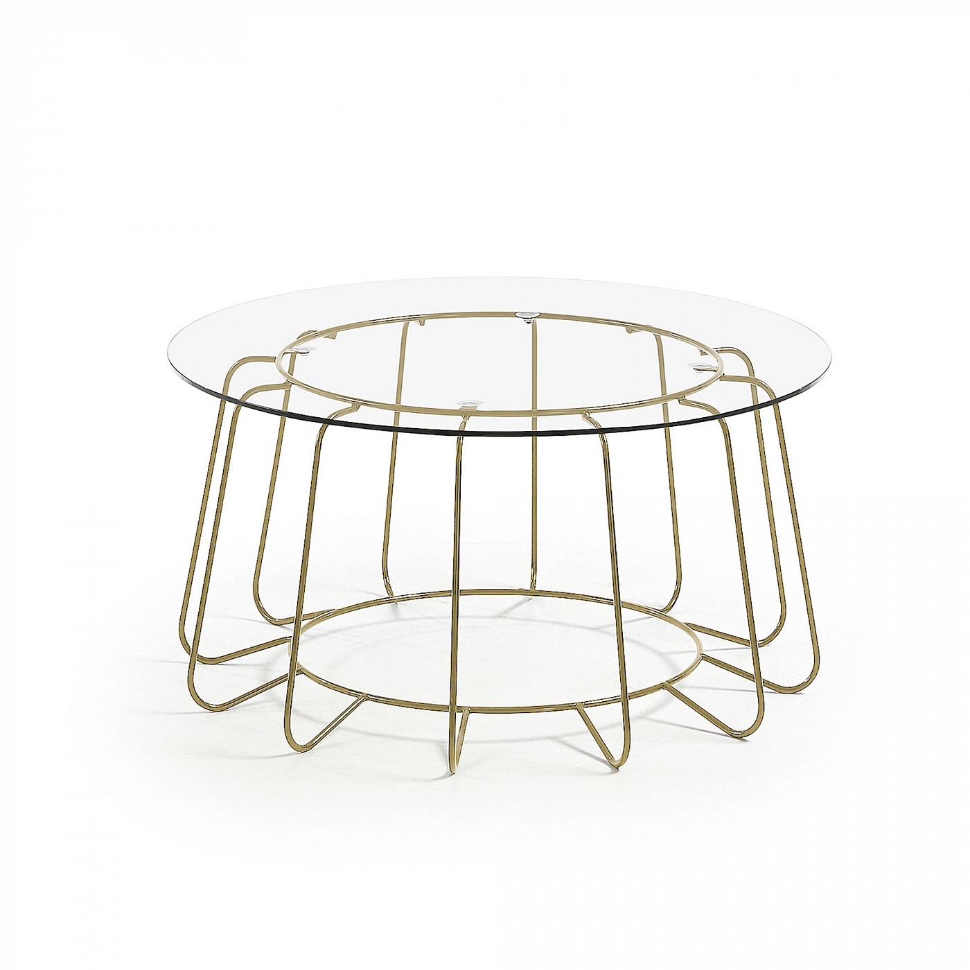 068288 Журнальный столик Ø80 со стеклянной столешницей La Forma Paradigm 