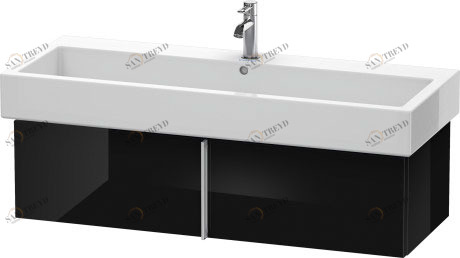 VE610804040 Тумбочка подвесная Vero #VE6108 1150 x 431 мм Черный глянцевый лак Duravit