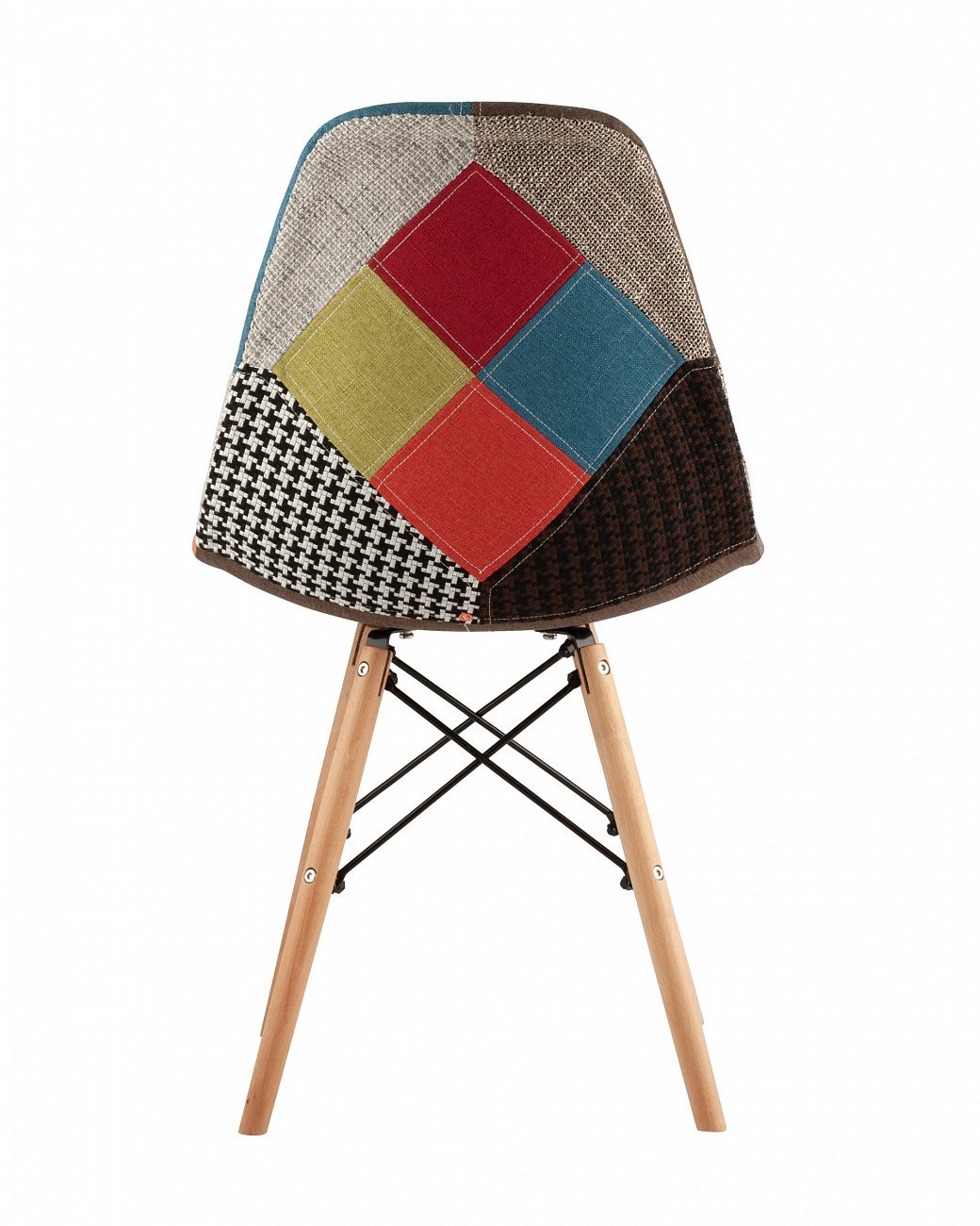 Стул со спинкой разноцветный с деревянными ножками Eames EAMES ДИЗАЙНЕРСКИЕ, EAMES DSW 00-3881995 Коричневый;оранжевый;серый;разноцветный  - Вид №3