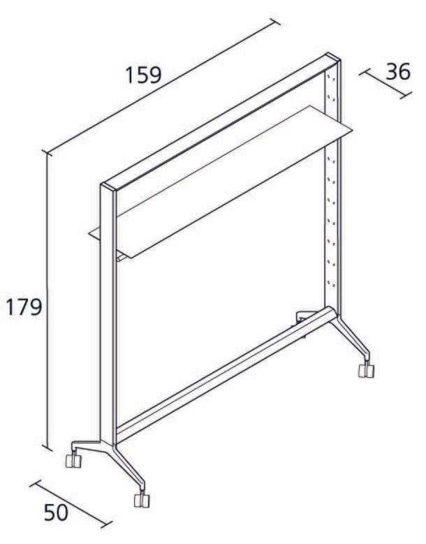 Алюминиевая офисная вешалка для одежды с колесами Alias Aline Work ARCH-00129005 - Вид №4