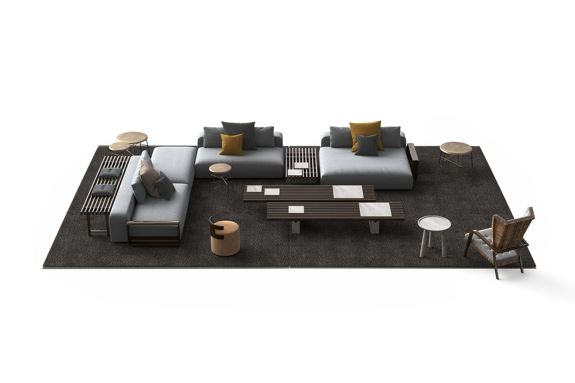 Мраморный круглый садовый столик Exteta 10th ARCH-00003922 - Вид №7