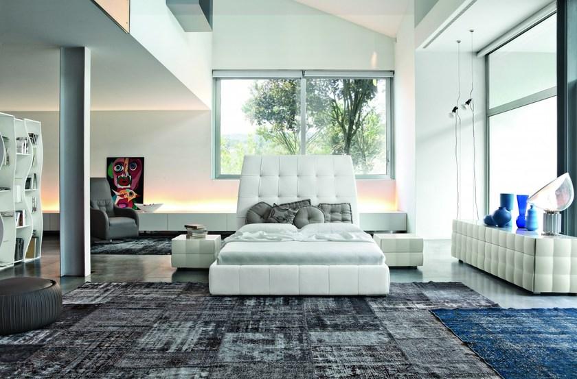 Tonin Casa Кровать двуспальная в коже с высоким изголовьем sun-id-1396842 - Вид №5