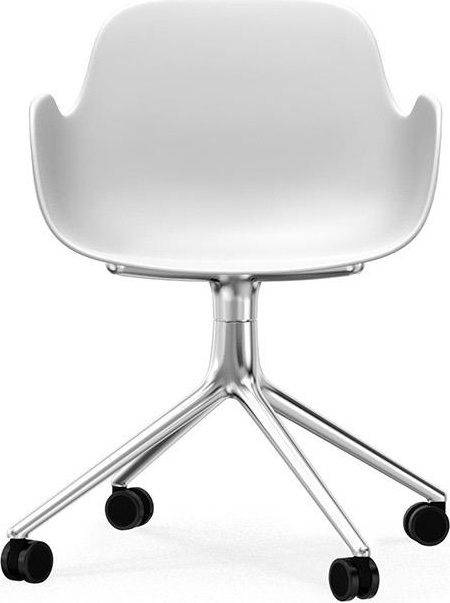 604973 Кресло Swivel 4W Aluminium / White Normann Copenhagen Form - Вид №1