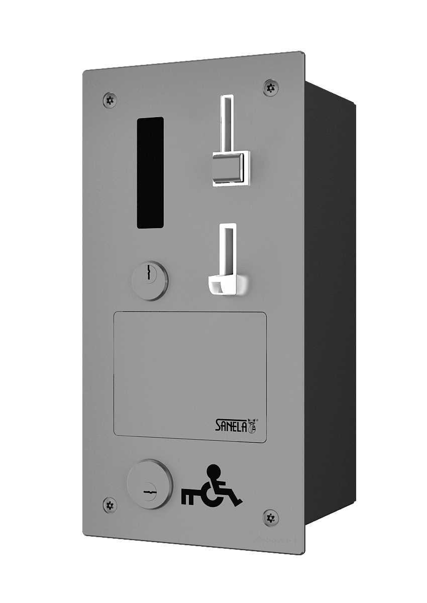 88407 Встроенный монетный и жетонный автомат для открывания двери с GSM модулем, евро ключ, 24 В пост. SANELA 