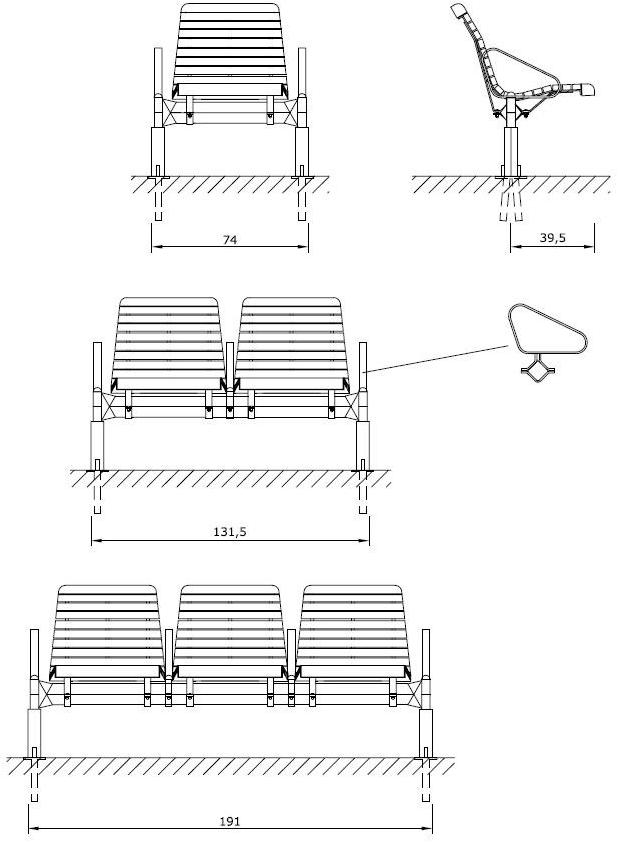 Euroform W Деревянная скамейка на балке  70  - Вид №4
