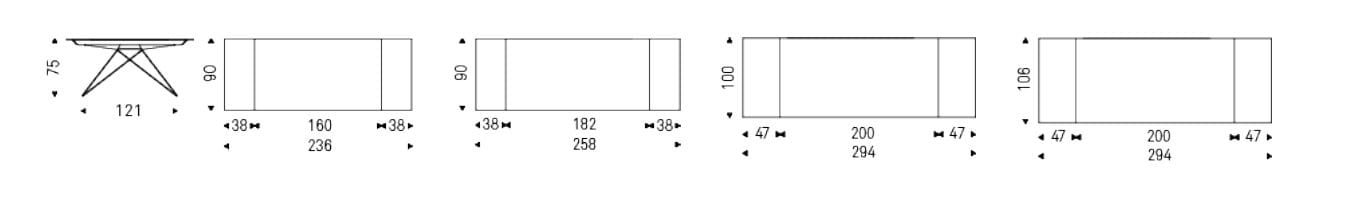 Керамический выдвижной прямоугольный стол Cattelan italia Premier ARCH-00150650 - Вид №7