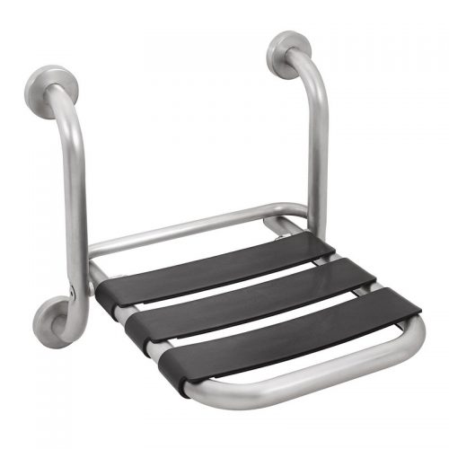 12008IS Idral Настенное складывающееся сиденье для душа без спинки серии EASY. Из матовой нержавеющей стали 