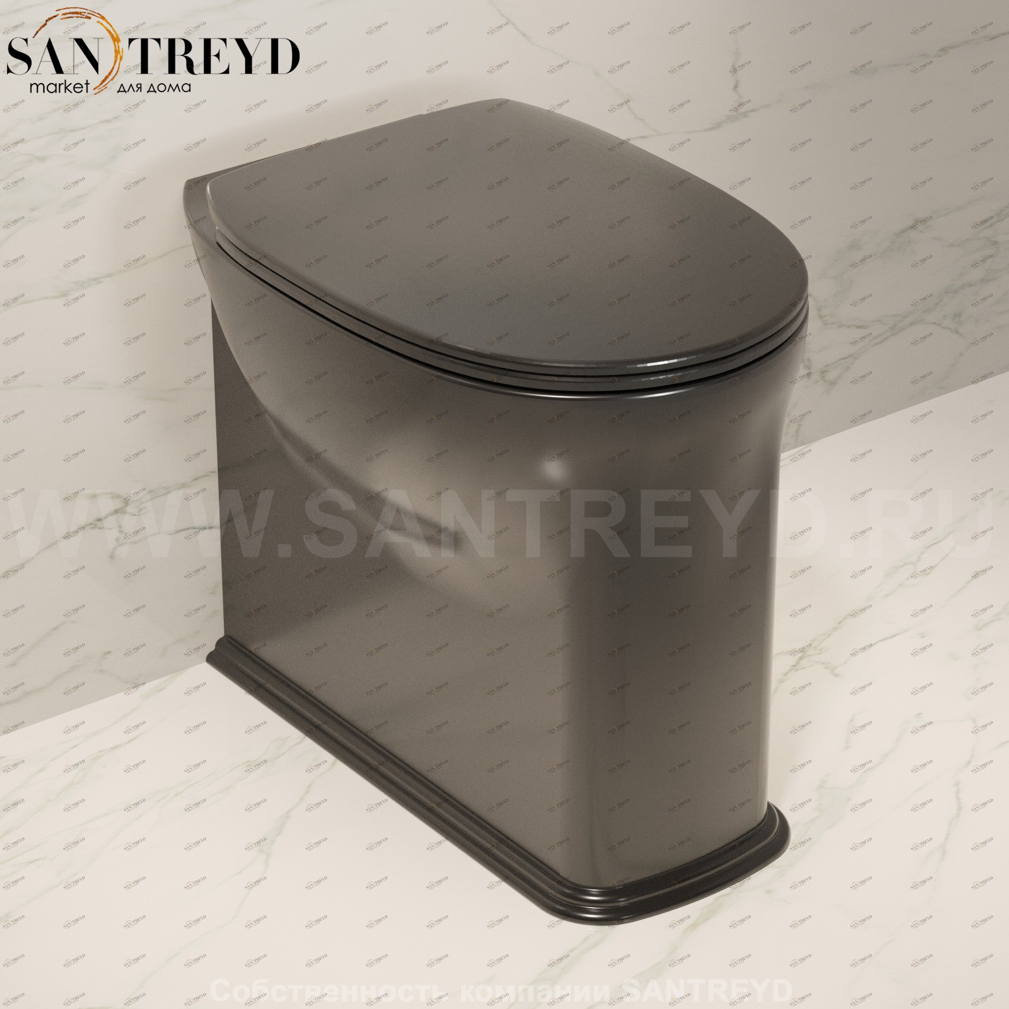 MA117G9017 Приставной унитаз напольный Черный Ceramica Flaminia Madre Италия