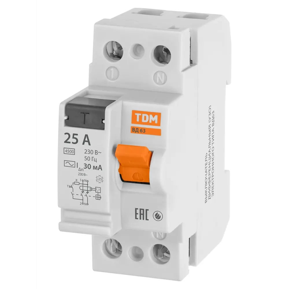УЗО TDM Electric ВД-63 - защита от токов утечки для промышленности и ЖКХ 89347145 STLM-1106634