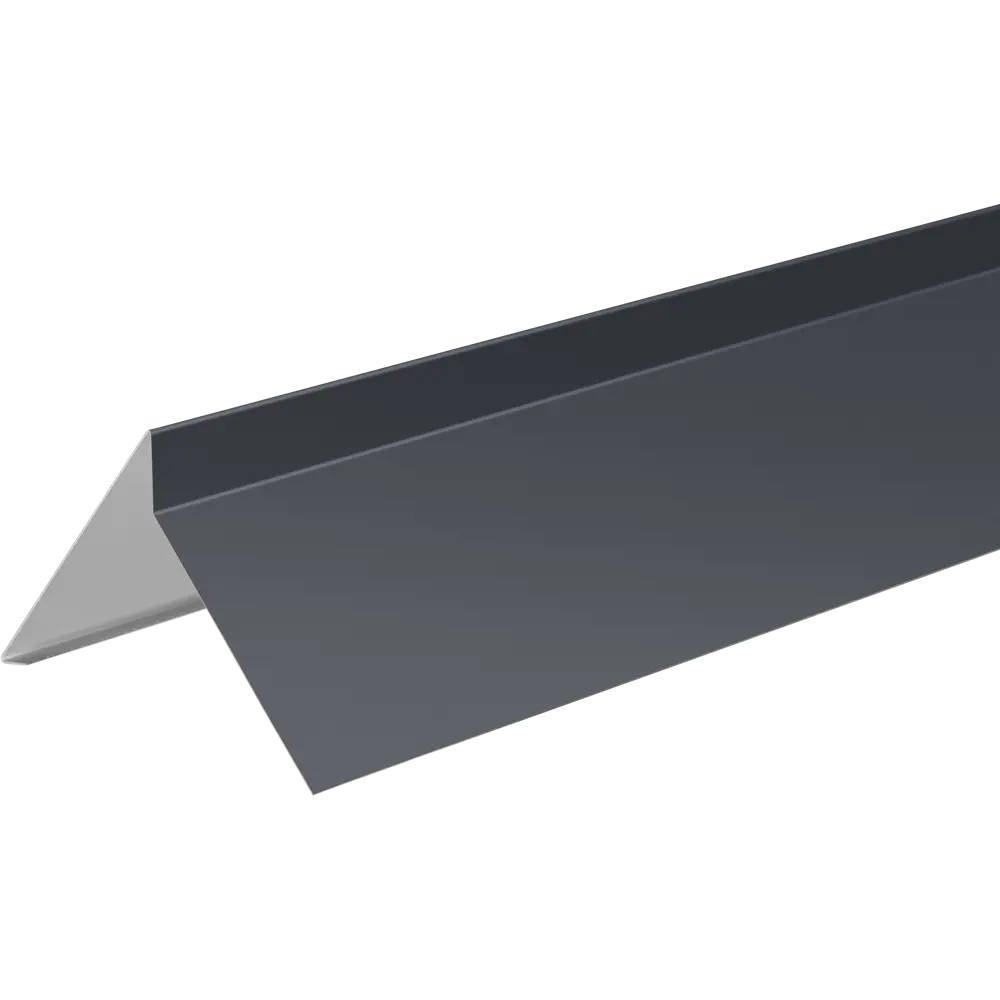 Планка ветровая для мягкой кровли 130x25x100x2000 мм цвет темно-серый Santreyd STLM-2072857