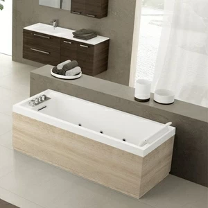 Ванна Dream Air Novellini SENSE 4 с набортным смесителем и панелями из белого ореха