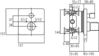 Встраиваемый термостатический смеситель для душа Ideal Standard Ceratherm ARCH-00027285 - Вид №2