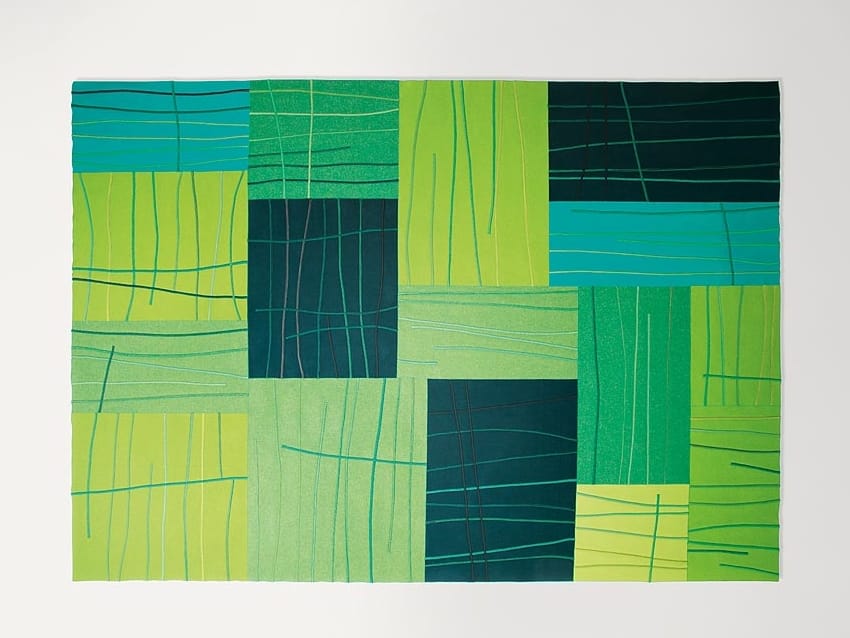 Прямоугольный шерстяной ковер с геометрическим рисунком Paola Lenti войлок ARCH-00097317