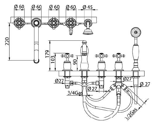 616940PN06 Смеситель Bandini Antica Santreyd - Вид №1