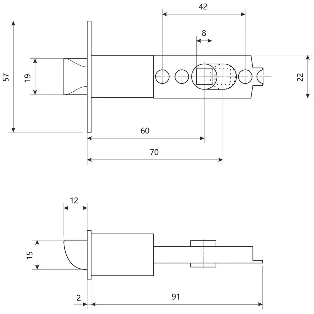 ARMEX Ручка-защелка с вертушком для межкомнатных дверей черный матовый 85088984 STLM-0058606 - Вид №5