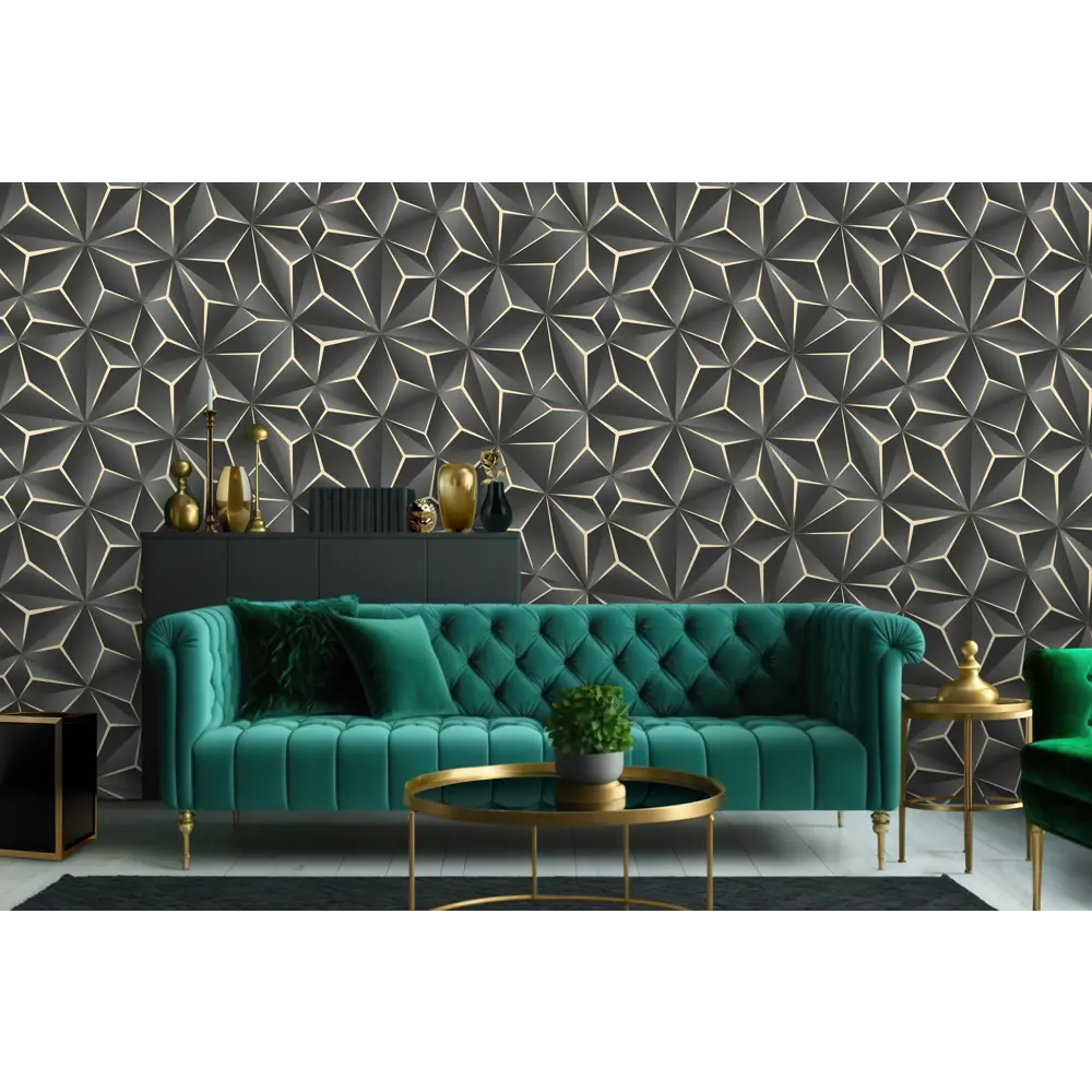 Обои флизелиновые Ateliero Kaleidos черные 1.06 м AT88187-09 Kaleidoscope STLM-2148757 - Вид №3