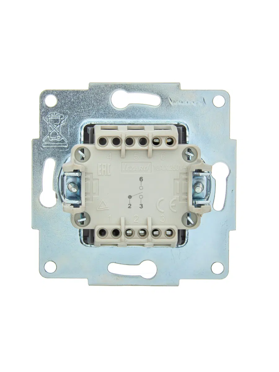 ASTI Выключатель проходной жемчужно-белый перламутр механизм LEZARD 7081-3088-105 - Вид №1