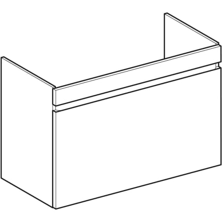 501.905.JR.1 Шкафчик для раковины Geberit Renova Plan, с одним выдвижным ящиком и одним внутренним выдвижным ящиком Geberit  - Вид №36
