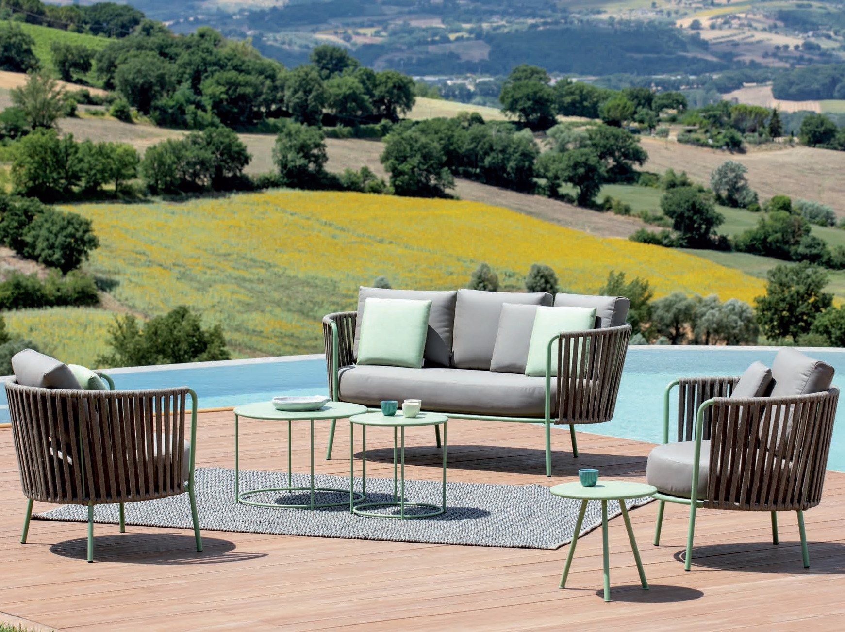 Тканевое садовое кресло с подлокотниками Vermobil Daisy Rope ARCH-00146946 - Вид №2