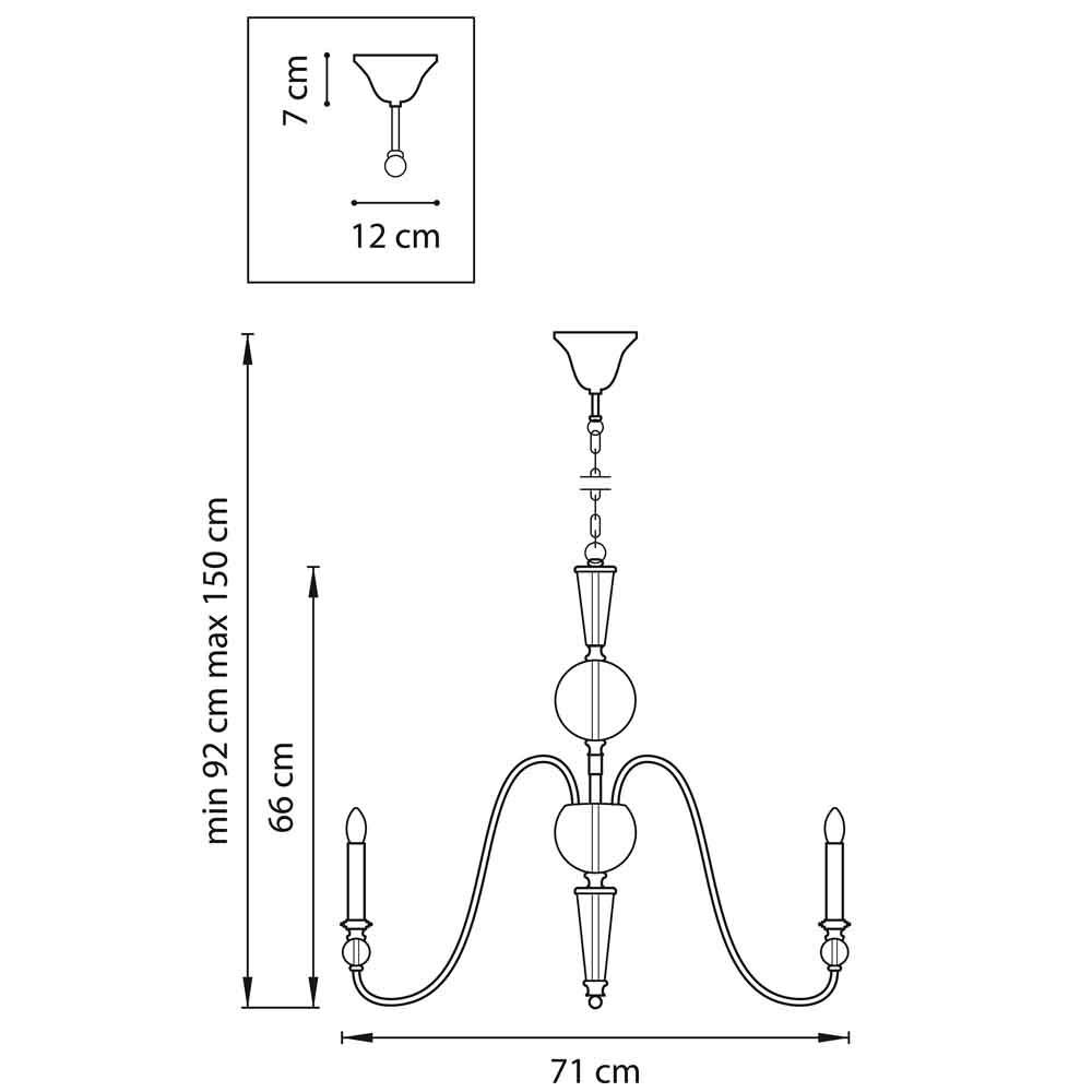 Подвесная люстра Lightstar Ragno 732067 LIGHTSTAR ДИЗАЙНЕРСКИЕ, RAGNO 187772 Черный  - Вид №1