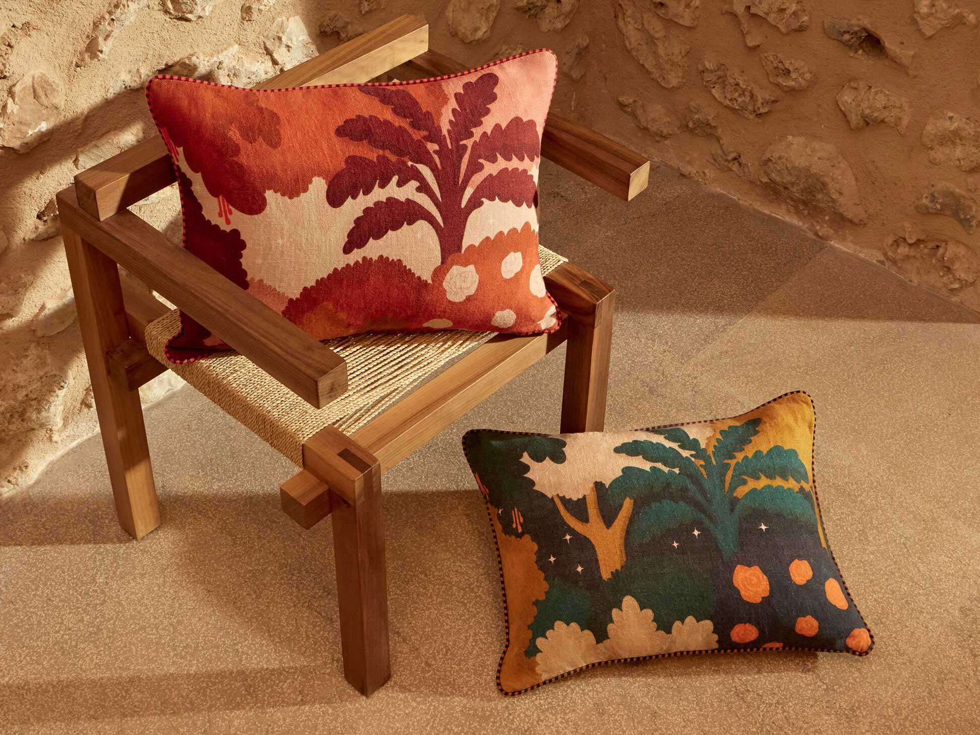 Льняная прямоугольная подушка с рисунком Élitis PAUL ARCH-00085115