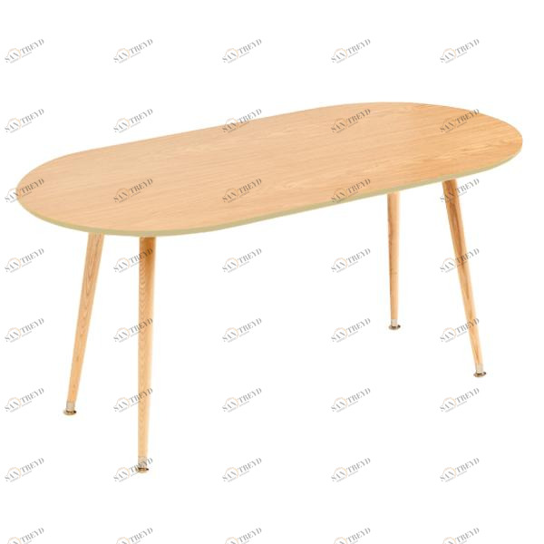 Кофейный столик с деревянными ножками и кантом желтая охра Soap WOODI  00-3966146 Беленый дуб;бежевый;желтый 