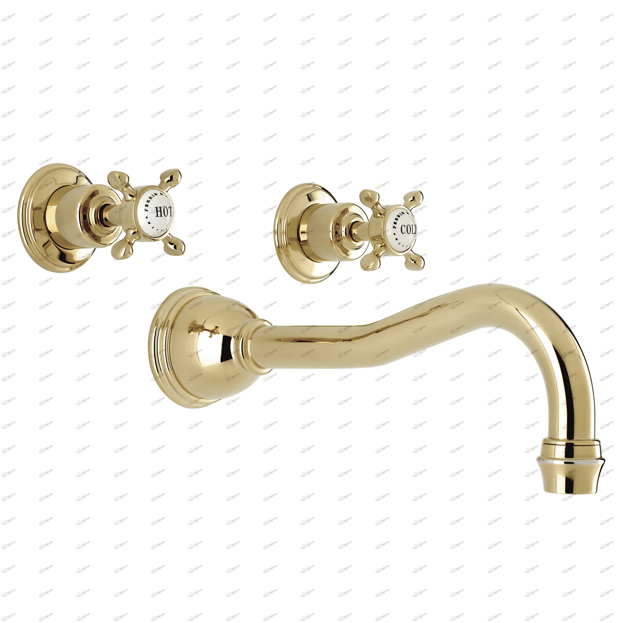 Traditional bathrooms Смеситель для умывальника CROSSHEAD на 3 отверстия Pr3791/bn 
