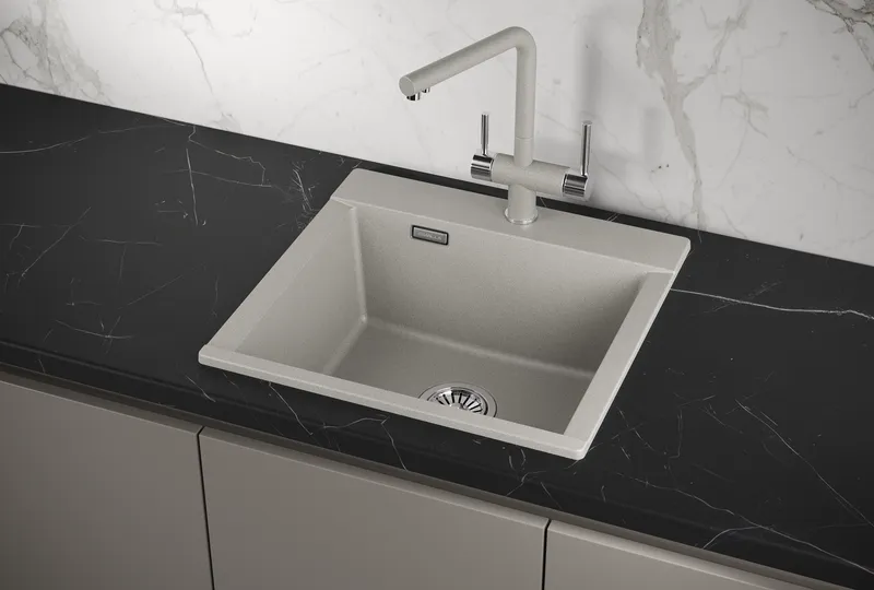ES-5201, БАЗАЛЬТ, кухонная мойка, кварц, ESTETICA GRANULA 5201-ST167 - Вид №1
