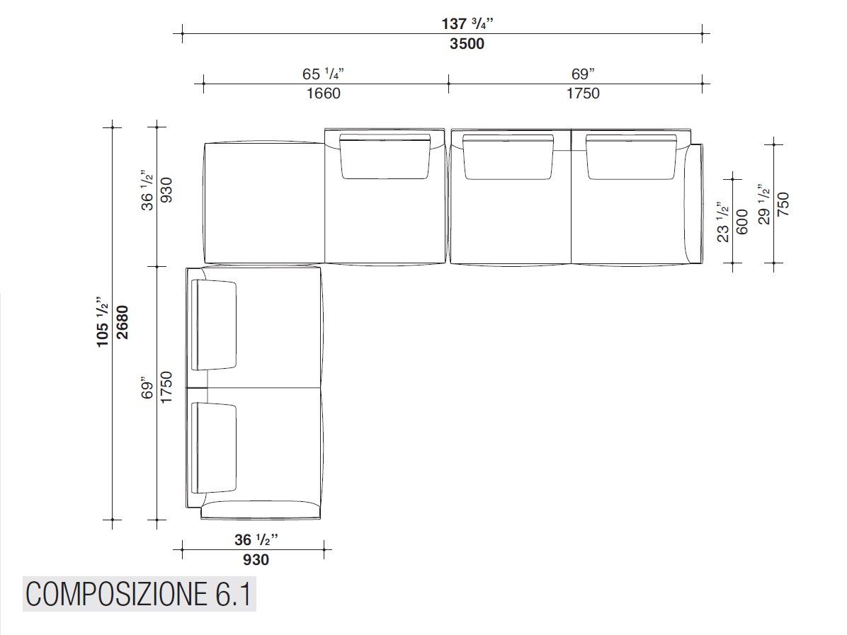 3-местный тканевый диван Lema JERMYN ARCH-00135220 - Вид №16